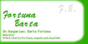fortuna barta business card